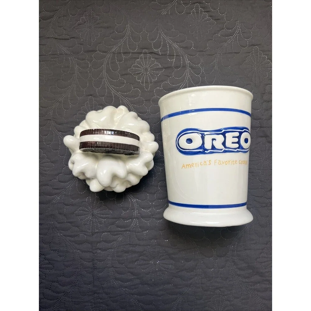 Vintage Original Nabisco Oreo Cookie Jar 10 Hx 5D Inch Collectible Kitchen Decor